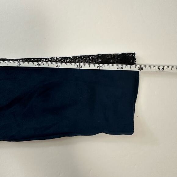 Ark & Co. Size L Asymmetrical Navy Blue and Black Open Cardigan with Lace - Picture 12 of 12